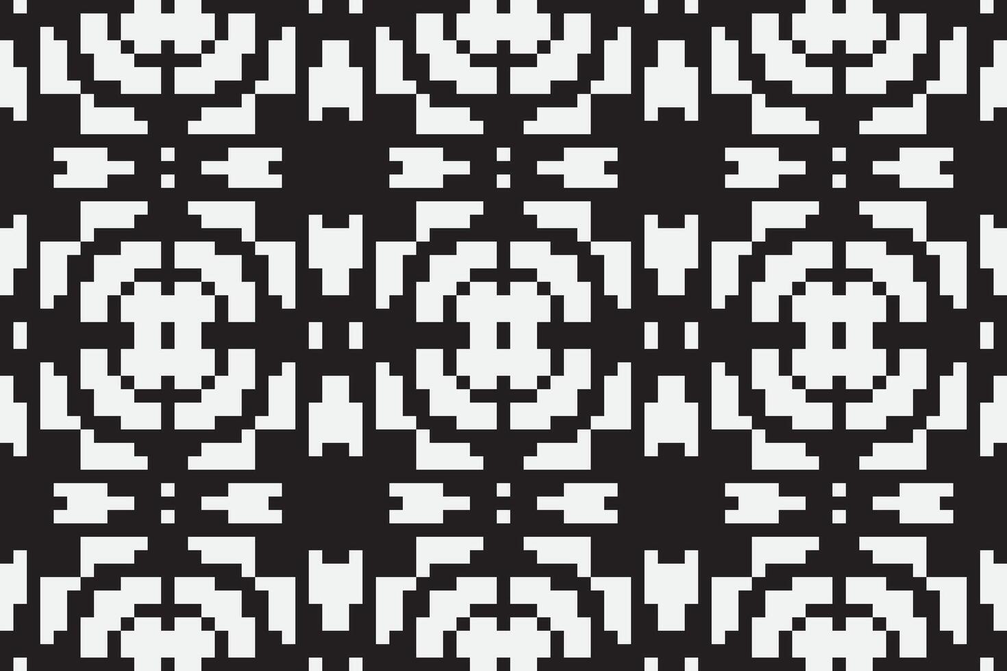Motif folklore pattern Seamless Bandana print silk Motif embroidery, Pixel Ikat embroidery Design for Print vyshyvanka placemat quilt sarong sarong beach kurtis Indian motifs vector