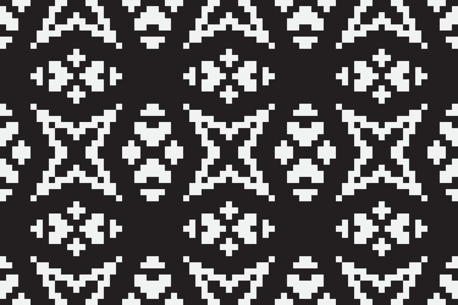 Nordic pattern Seamless Scandinavian pattern Motif embroidery, Pixel Ikat embroidery Design for Print tie dyeing pillowcase sambal puri kurti mughal architecture vector