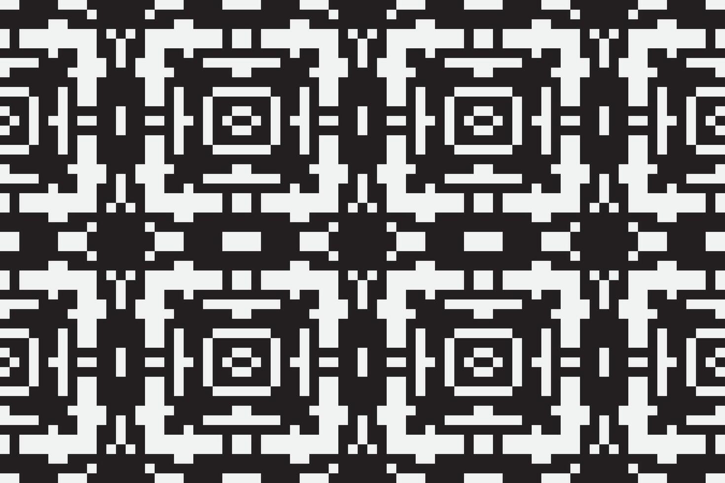 Nordic pattern Seamless Bandana print silk Motif embroidery, Pixel Ikat embroidery Design for Print tie dyeing pillowcase sambal puri kurti mughal architecture vector