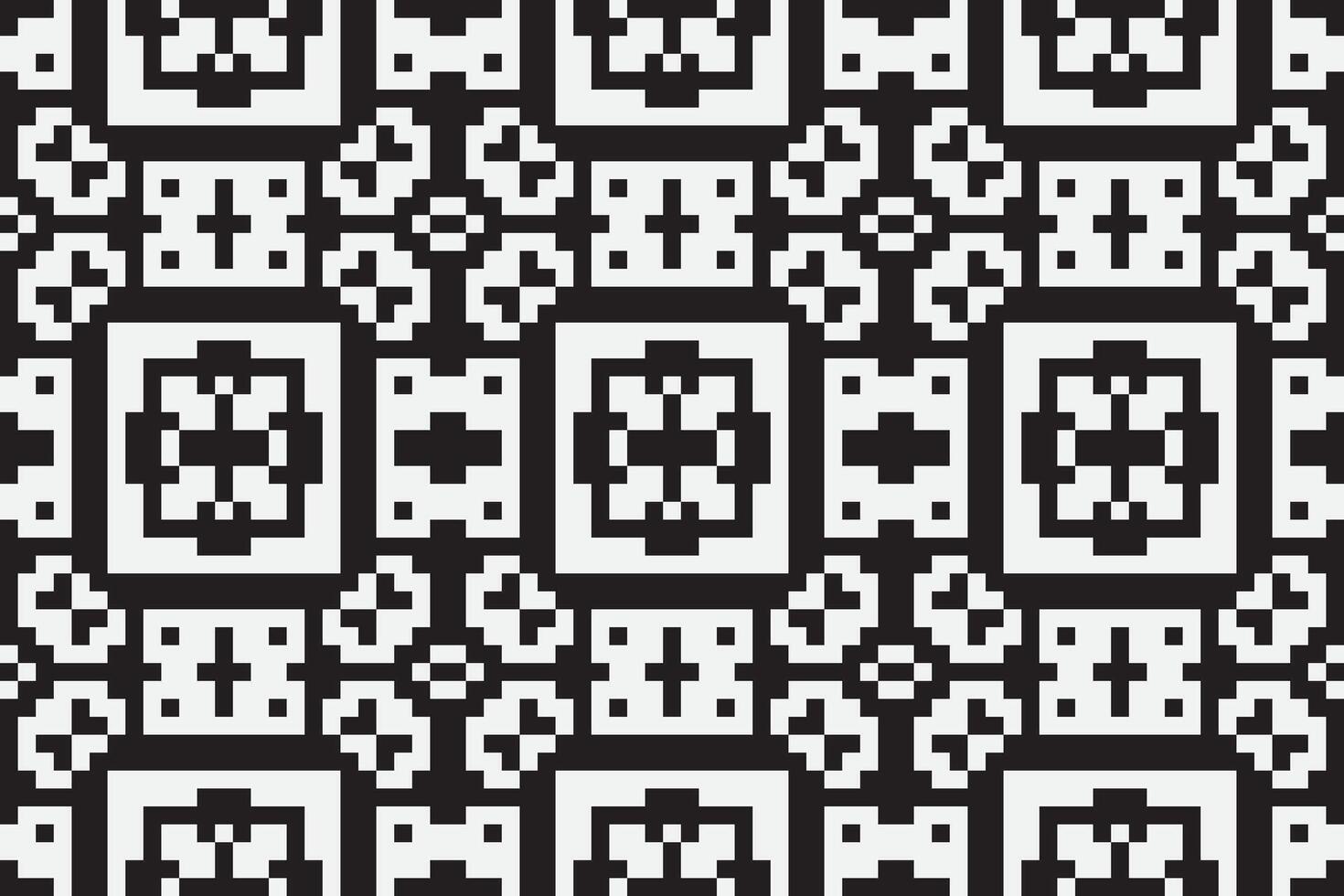 Nordic pattern Seamless Bandana print silk Motif embroidery, Pixel Ikat embroidery Design for Print tapestry floral kimono repeat pattern lacing spanish motif vector