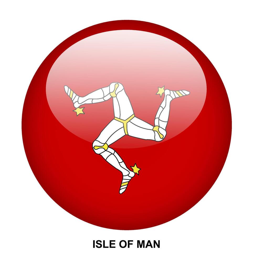 ISLE OF MAN flag button on white background vector