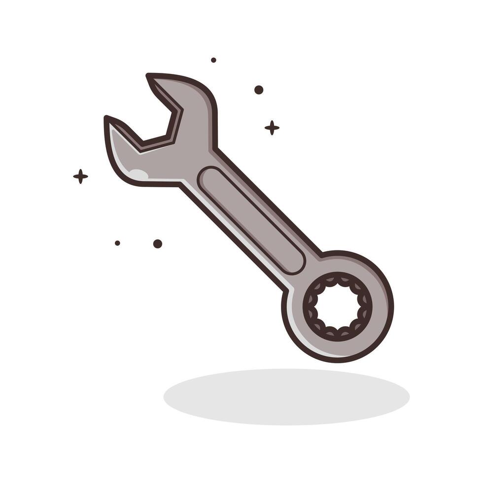llave inglesa clipart dibujos animados ilustración - aislado en un blanco antecedentes. vector