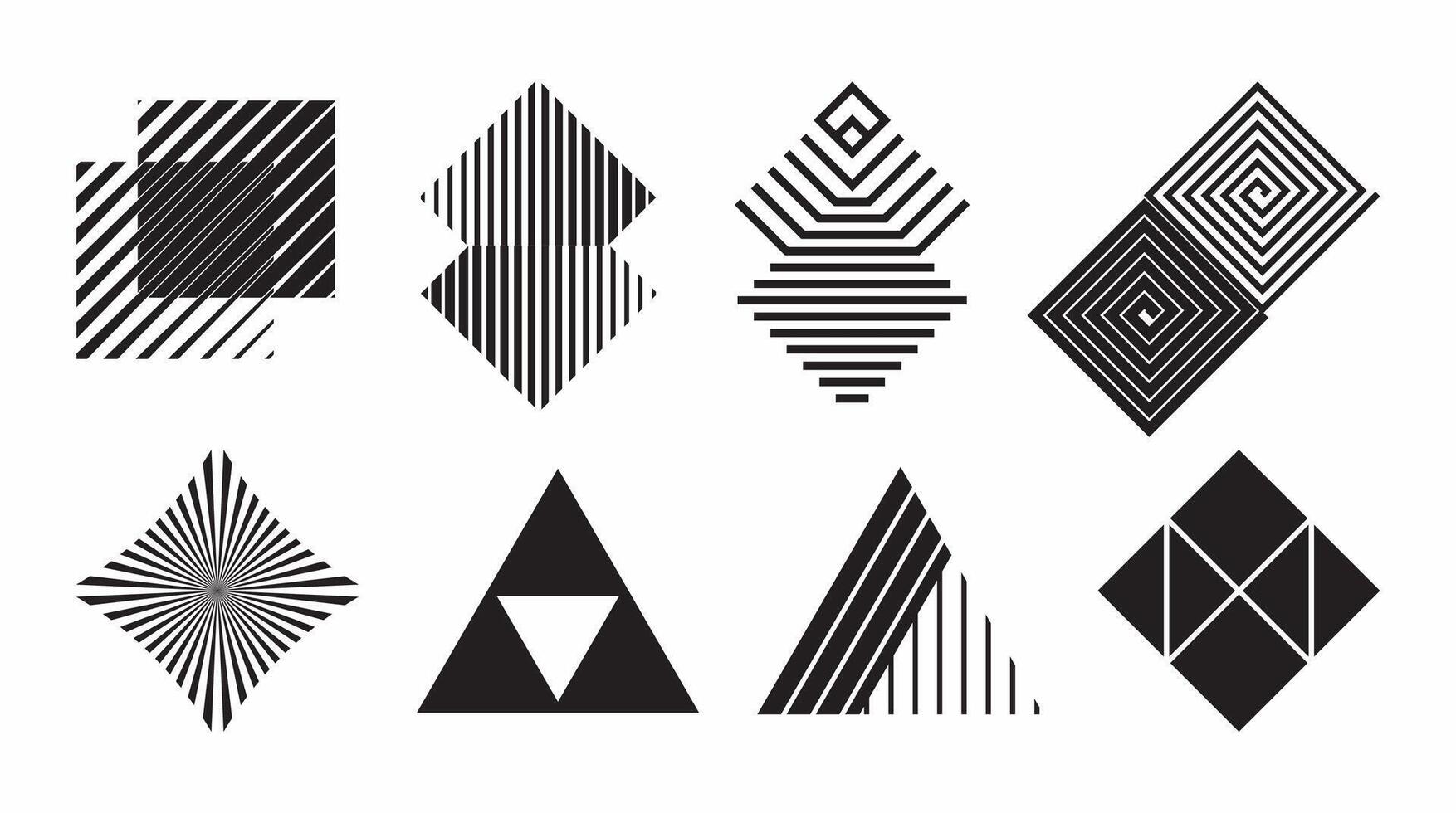 Basic shape for design element, set. Editable icon for graphic design. Black and white flat icon. vector
