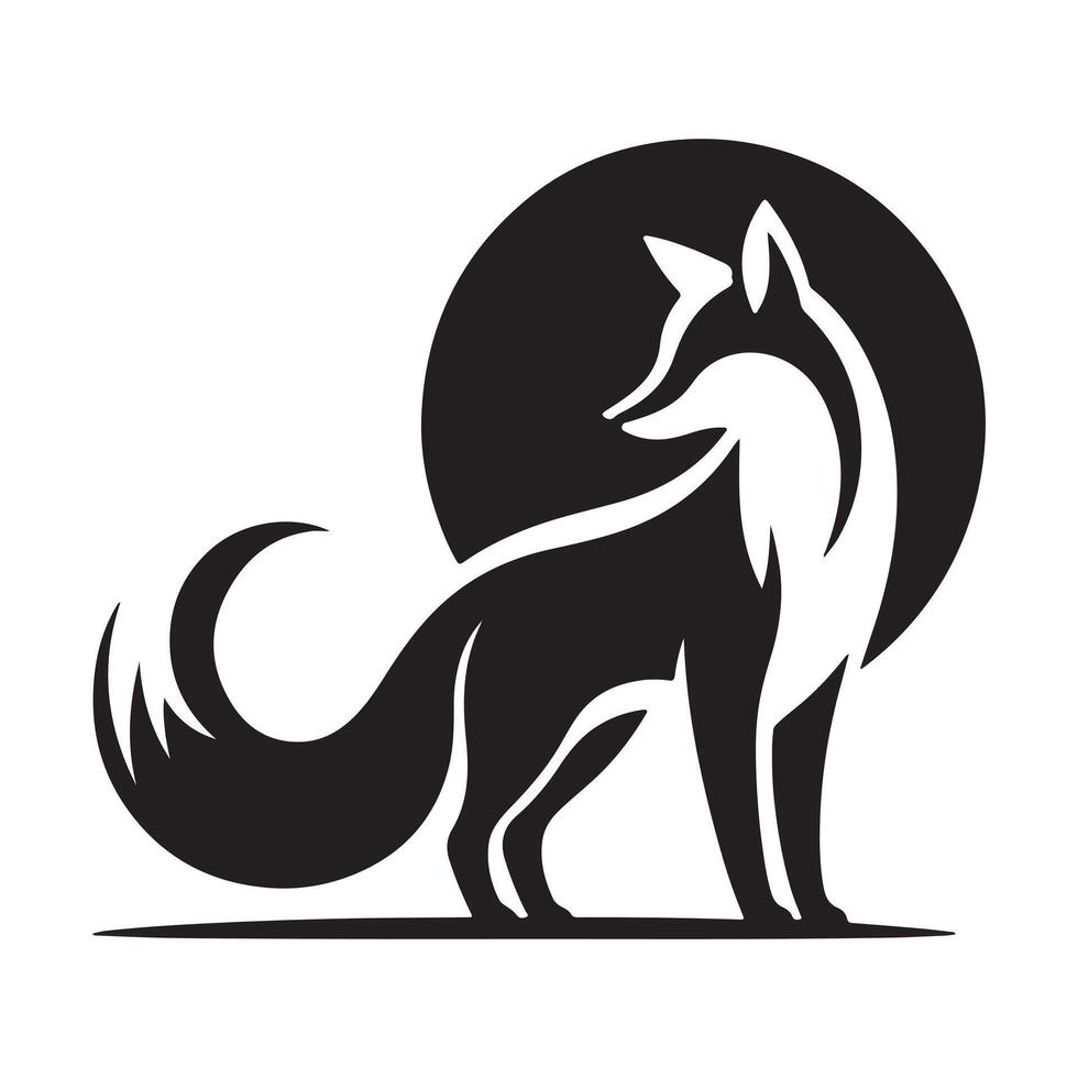 A Fox silhouette illustration vector