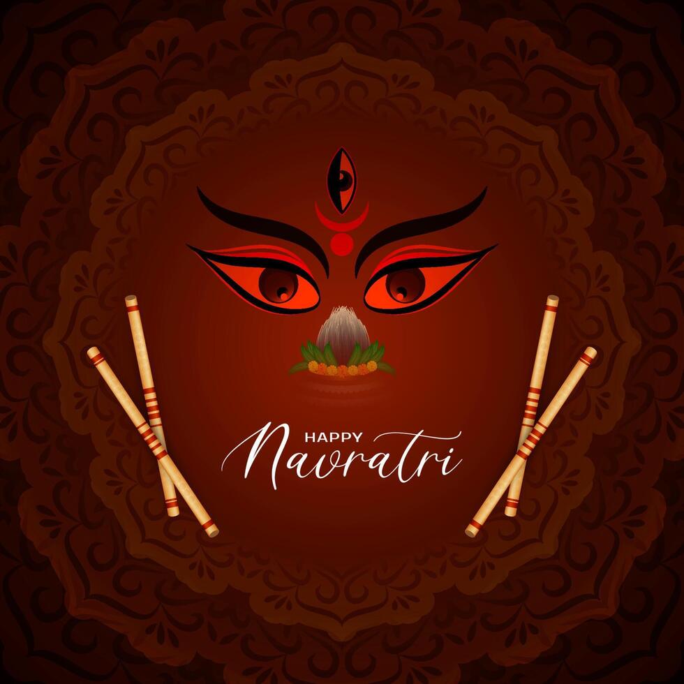 Durga Puja and religious hindu Happy navratri festival background vector
