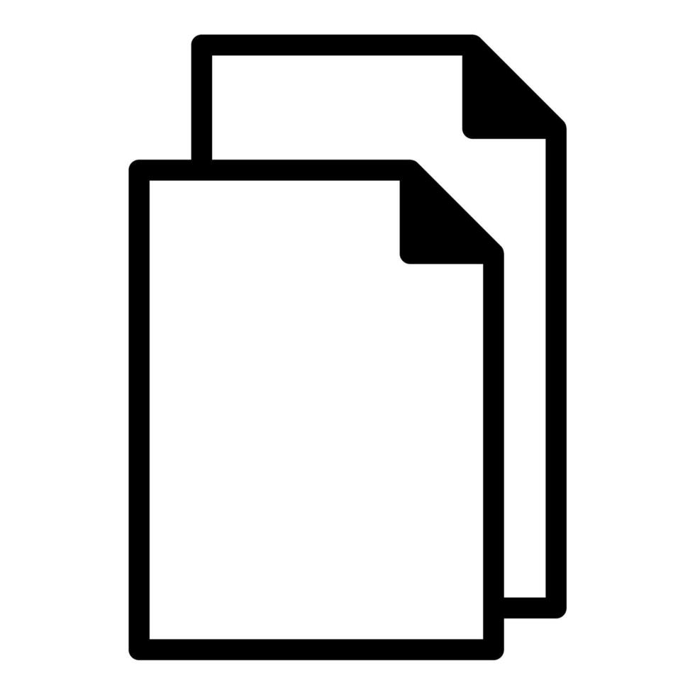 Paper icon or logo illustration outline black style vector