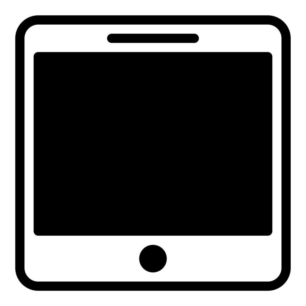 Tablet icon or logo illustration outline black style vector