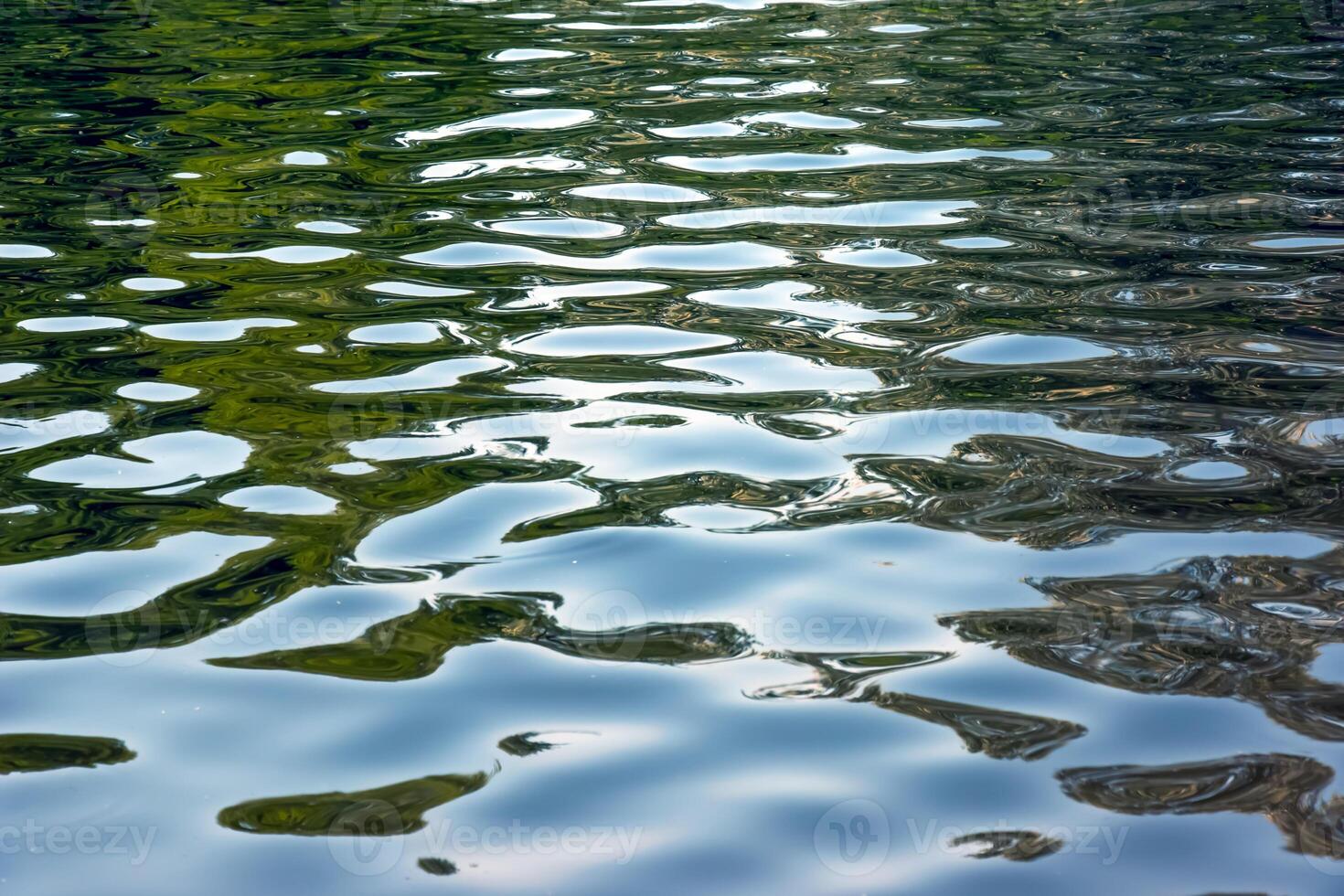 Water ripple texture background. Wavy water surface during sunset, golden light reflecting in the water photo