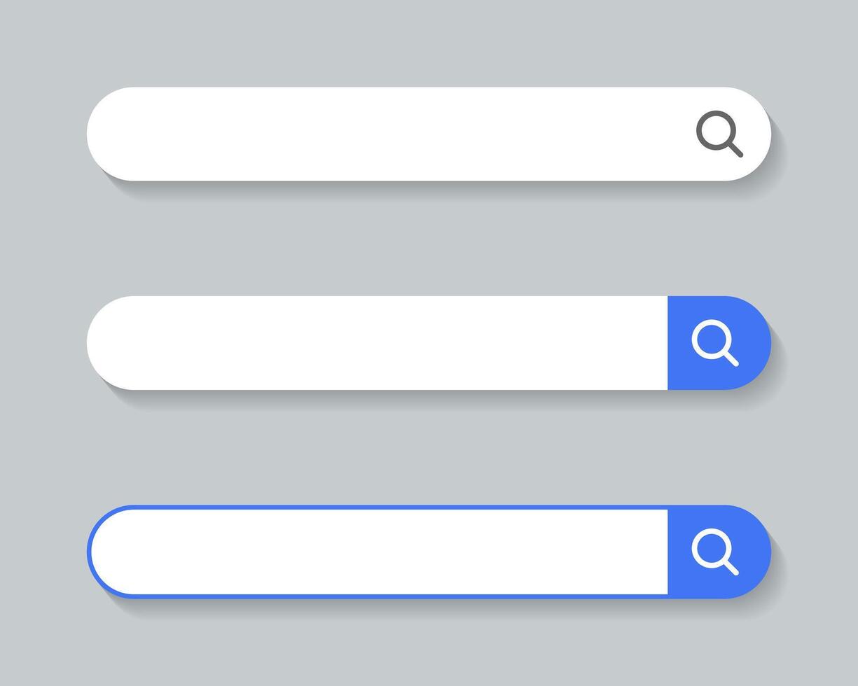 Search bar icon with shadow. Browsing concept vector