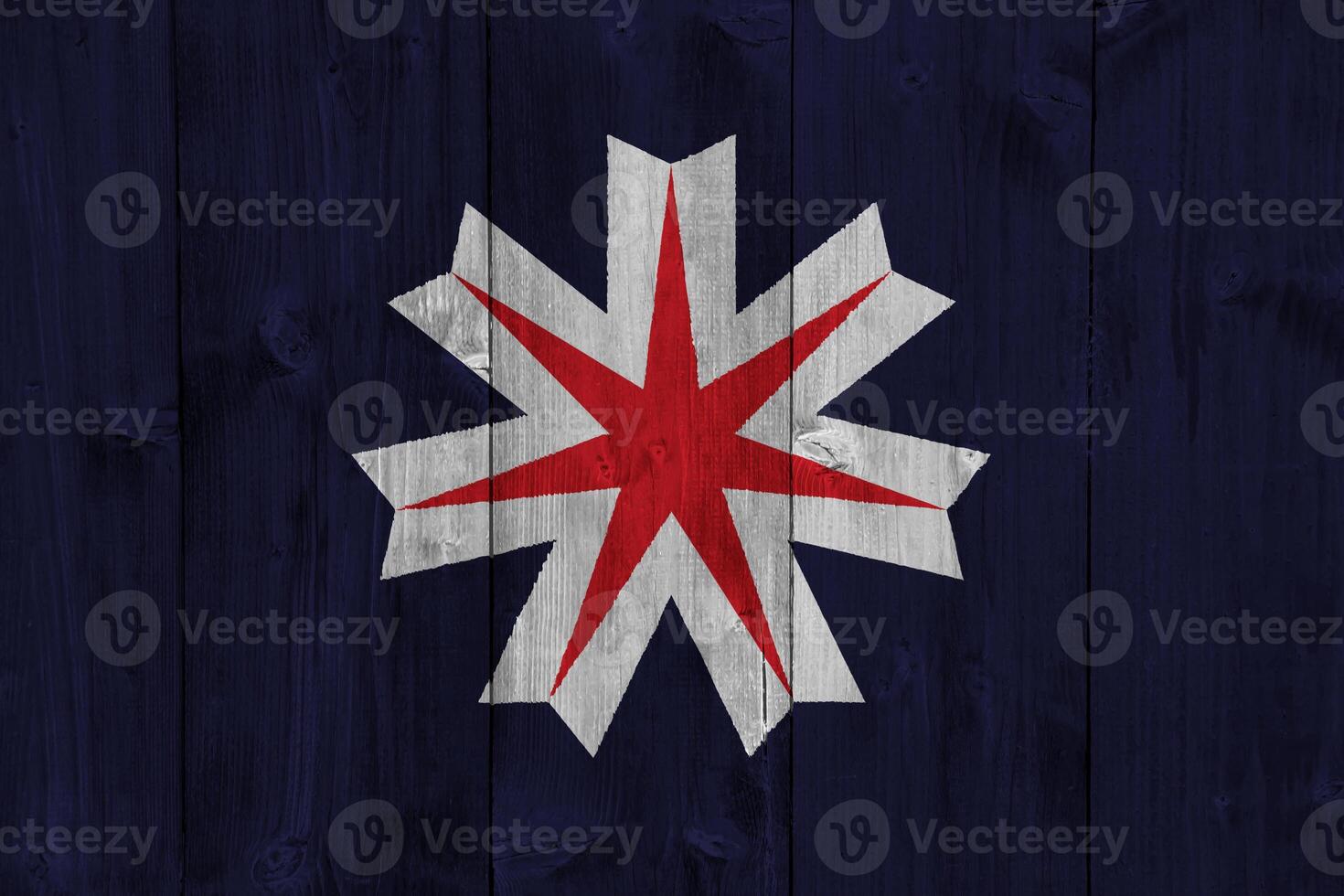 Flag of Hokkaido Prefecture on textured background. Conceptual collage photo