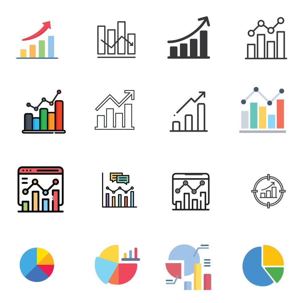 Graphs and Charts icon vector