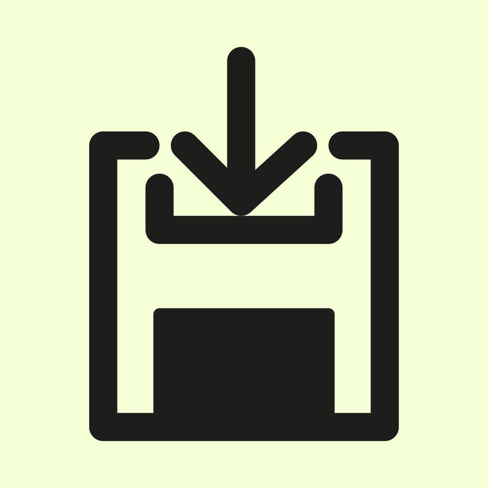 floppy disk with arrow down icon vector