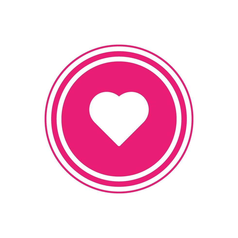 pink heart button vector