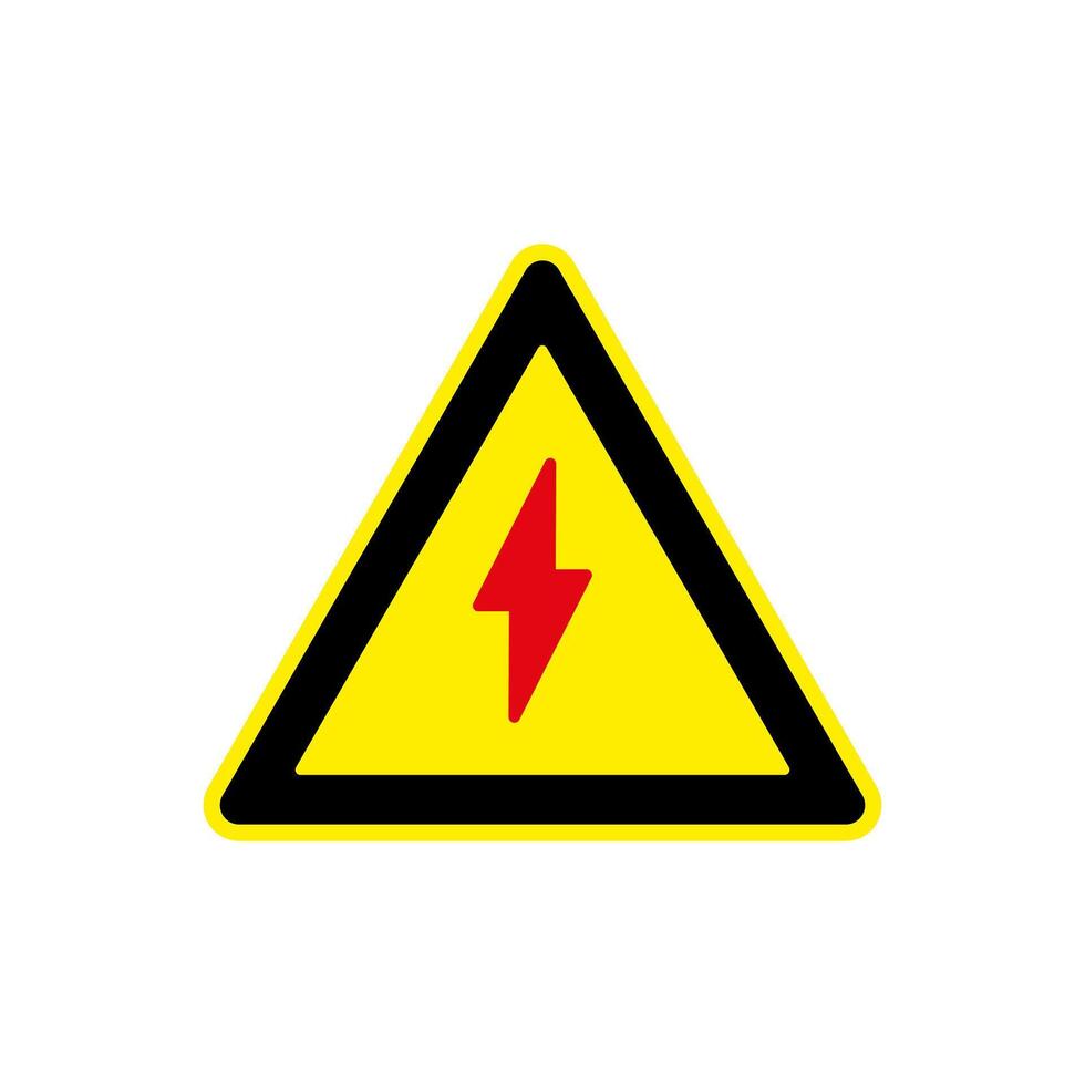 warning triangle with electricity sign vector