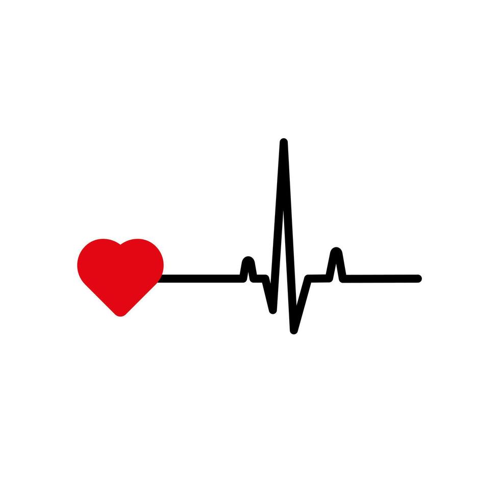 heart and heartbeat symbol vector