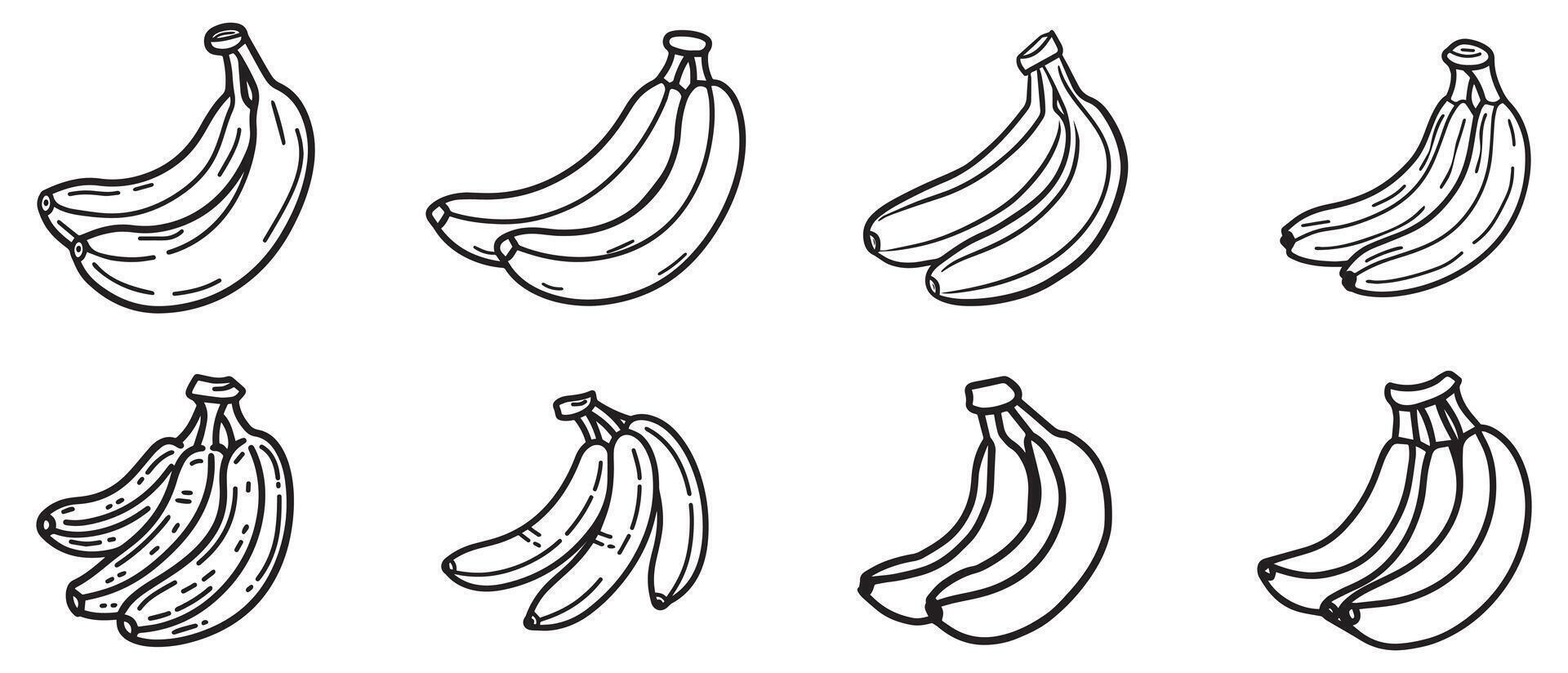 Banana food black icon Healthy freshness natural design. vector