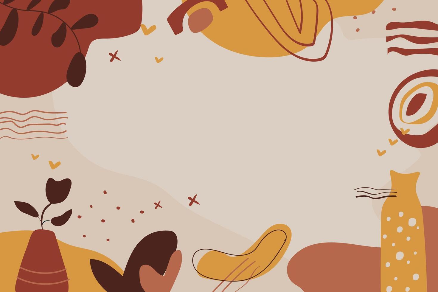 Hand drawn abstract terracotta background vector