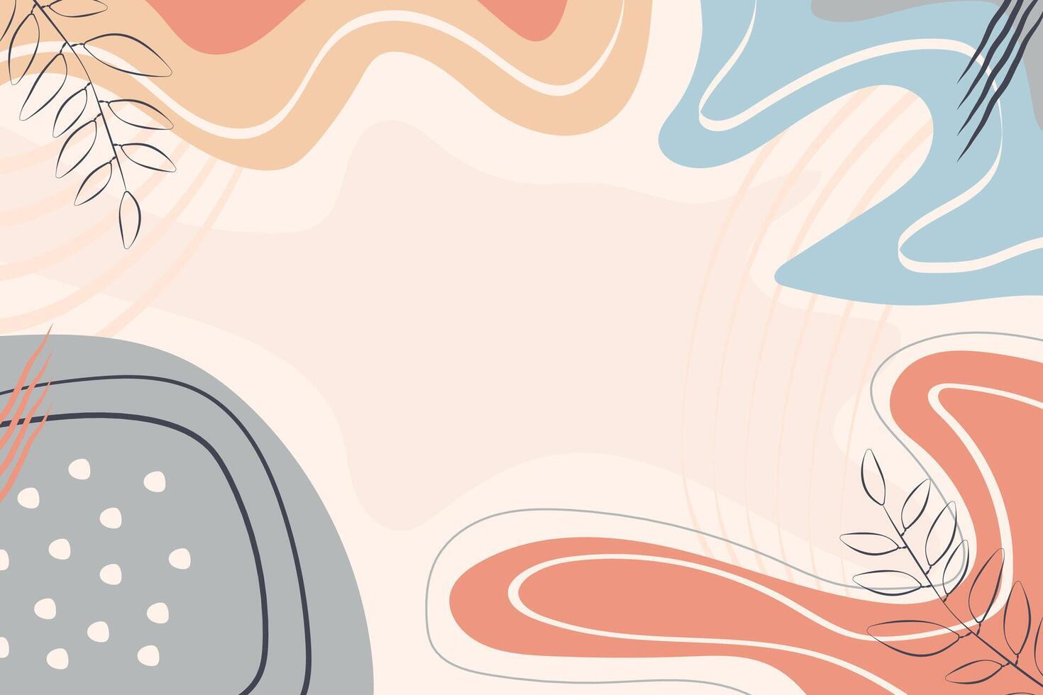 Hand drawn abstract shapes background vector