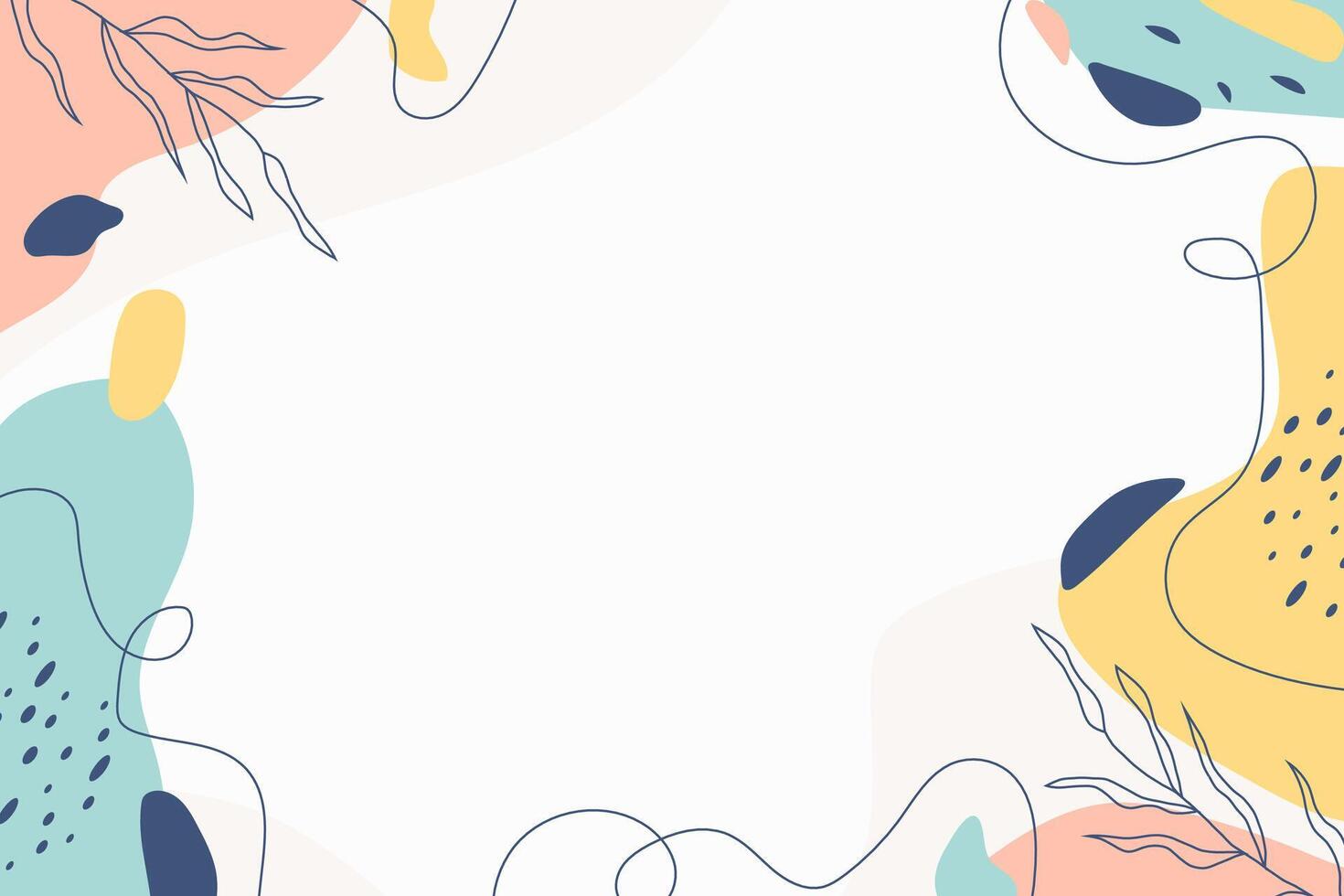 Hand drawn abstract shapes background vector