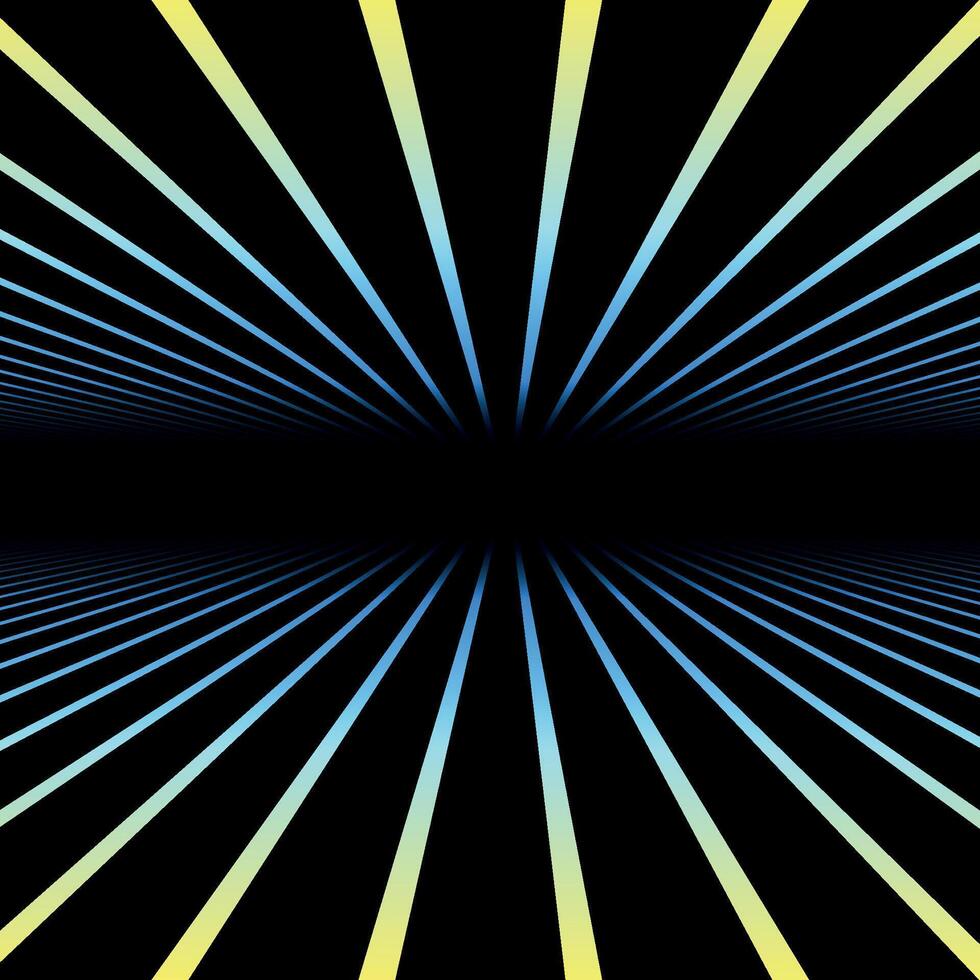 abstract futuristic background with vision perspective. Retro design - fashion 80-90s. Color striped neon infinity surface vector