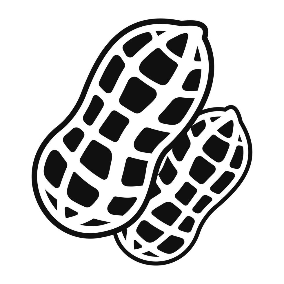 Black and White Peanuts icon, sticker, logo template vector