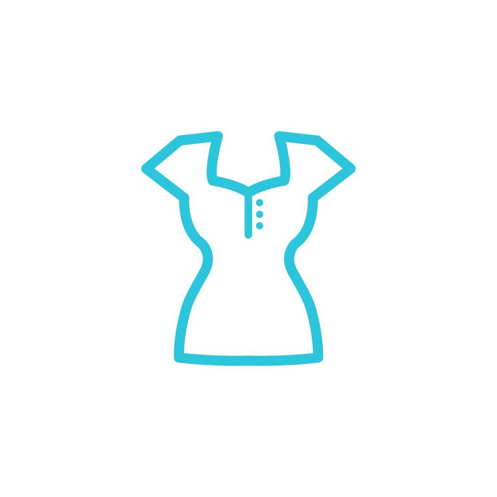 Female shirt icon. Isolated on white background. From blue icon set. vector