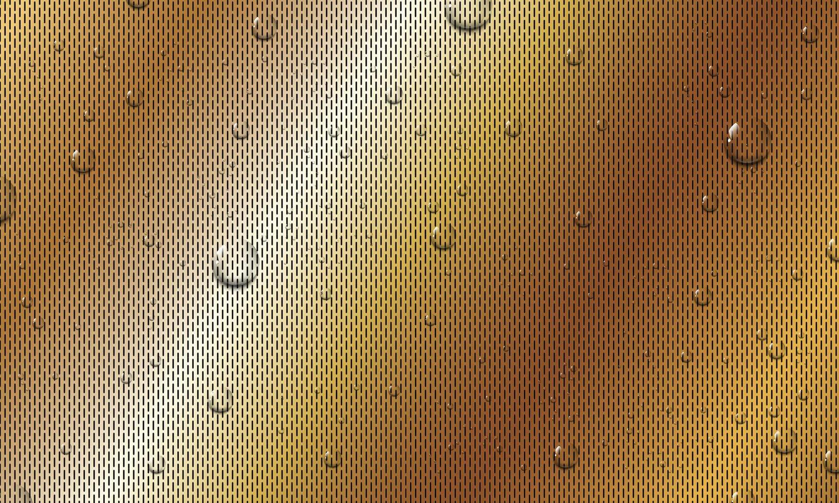 Abstract golden metal background with waterdrop. vector