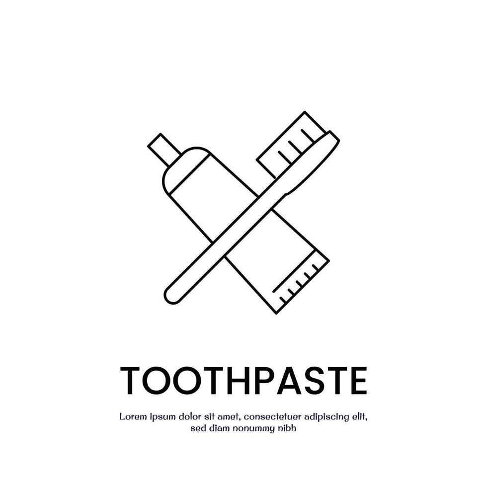 tooth paste thin outline icon design good for web or mobile app vector