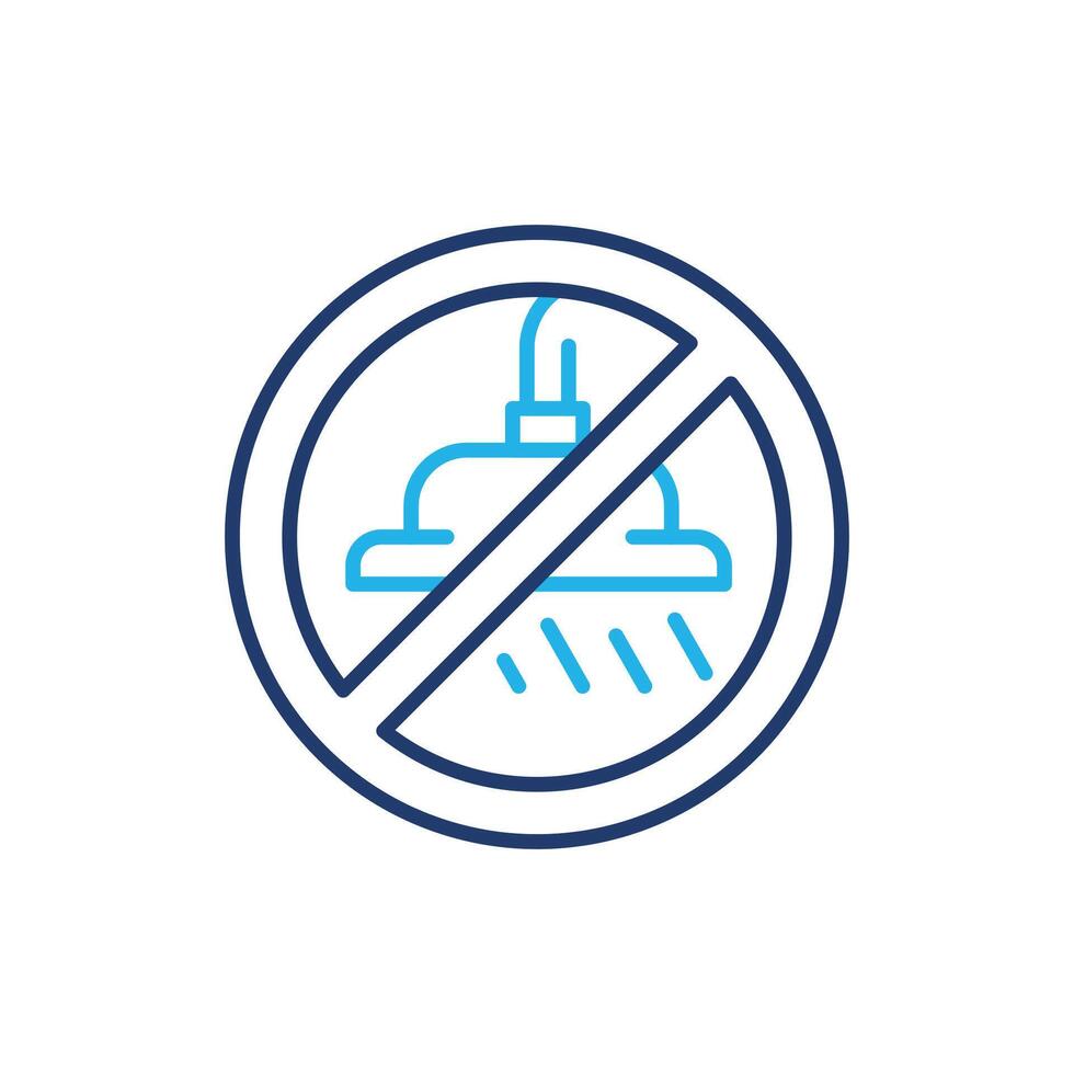 no shower colored line icon design good for web or mobile app vector