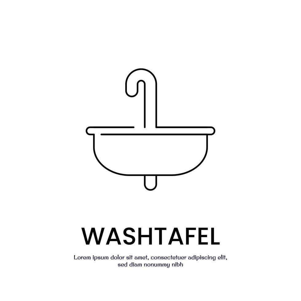 sink thin outline icon design good for web or mobile app vector