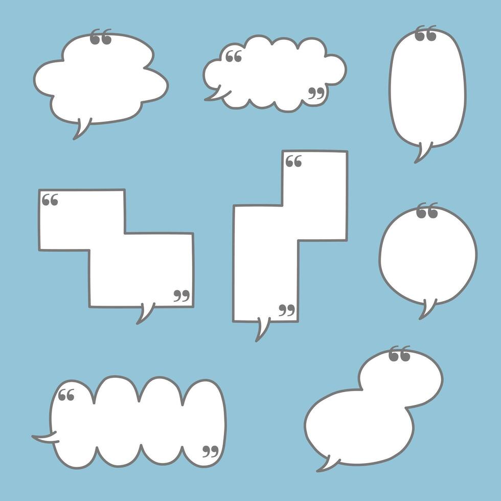 Black and white speech bubble balloon with quotation marks, icon sticker memo keyword planner text box banner vector