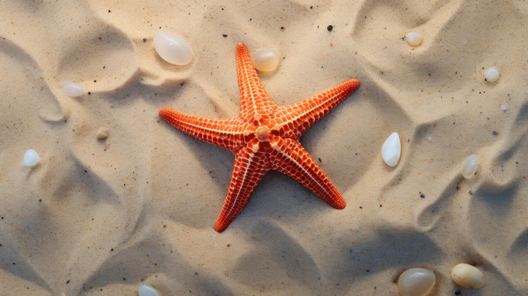 Starfish on the summer beach in sea water. Underwater ocean background, Starfish on a sandy tropical beach, Starfish on a Caribbean beach in summer make for a nice vacation photo