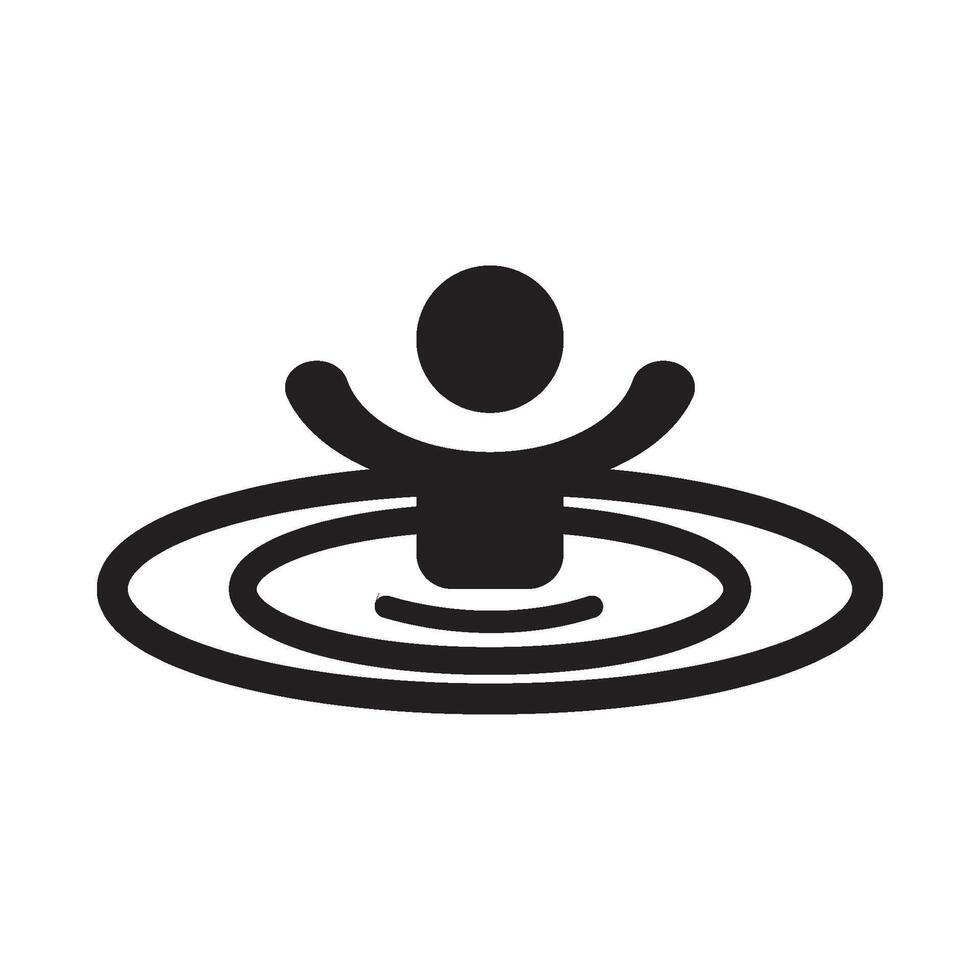 drowning person icon vector
