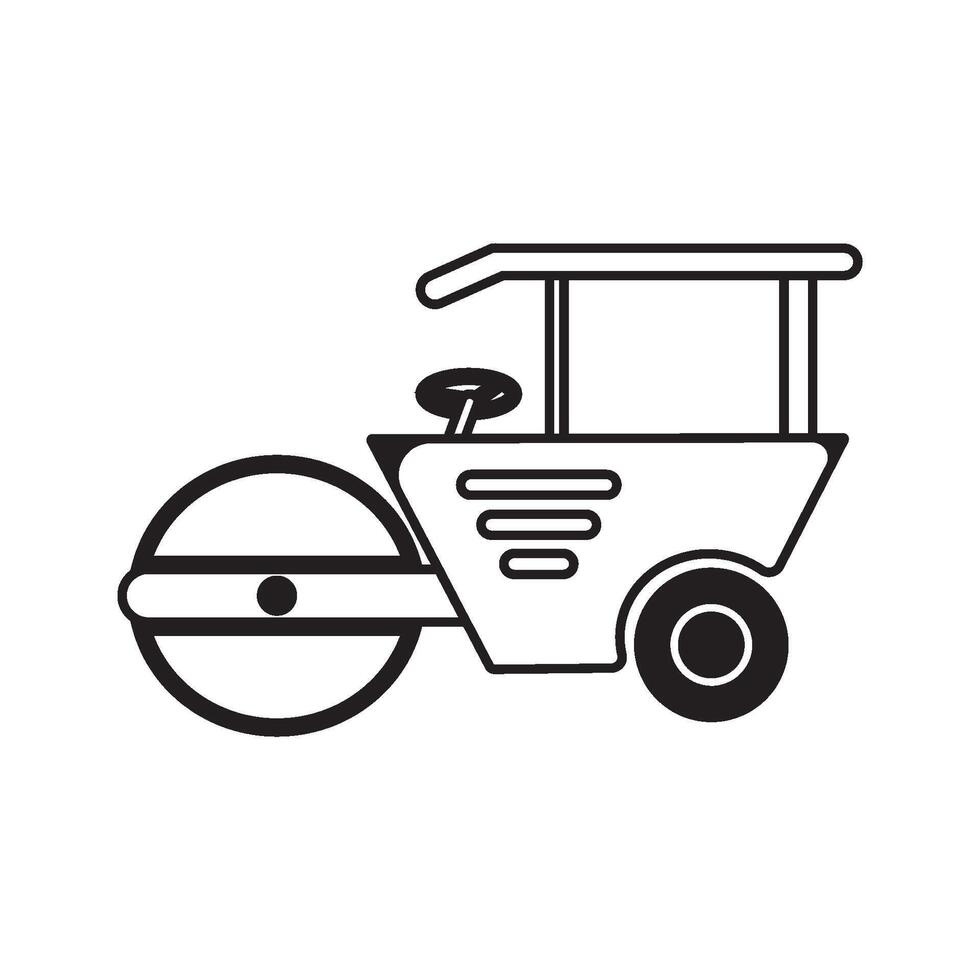 asphalt roller icon vector
