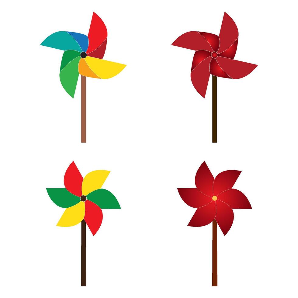 Paper windmill icon. vector