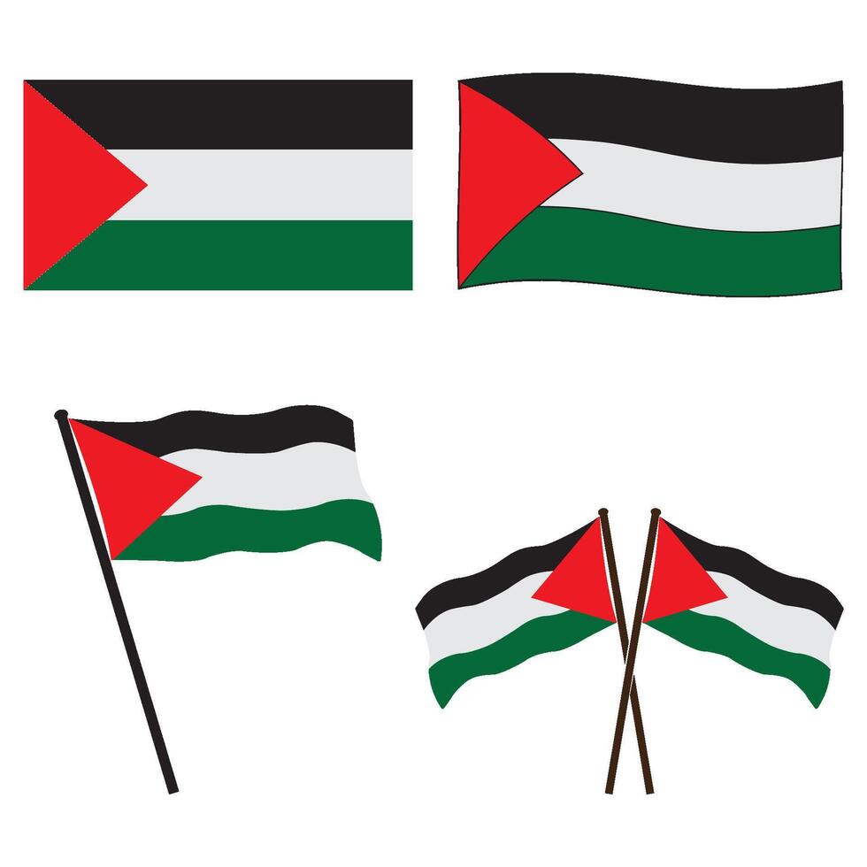 Palestine flag icon vector