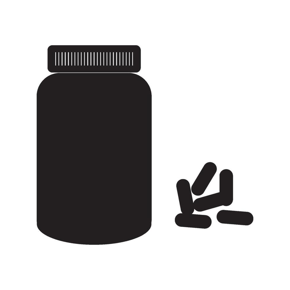 capsule bottle icon vector
