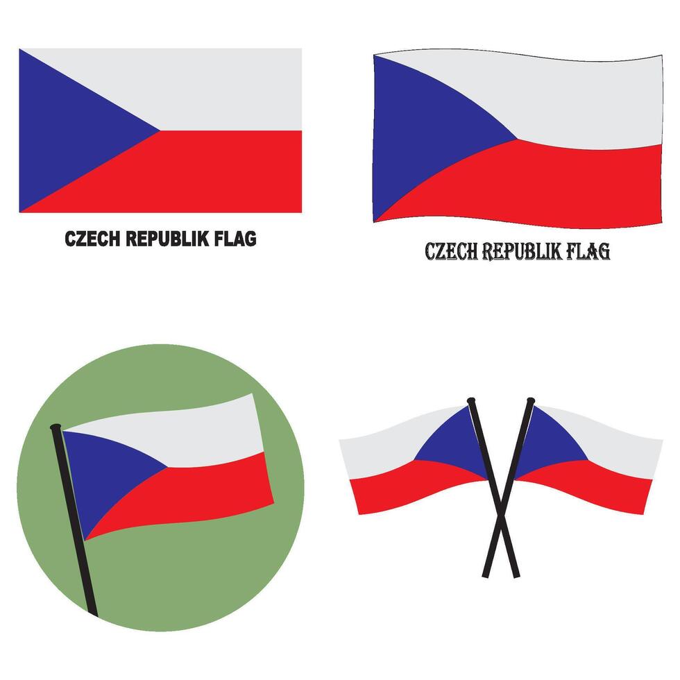 Czech flag icon vector