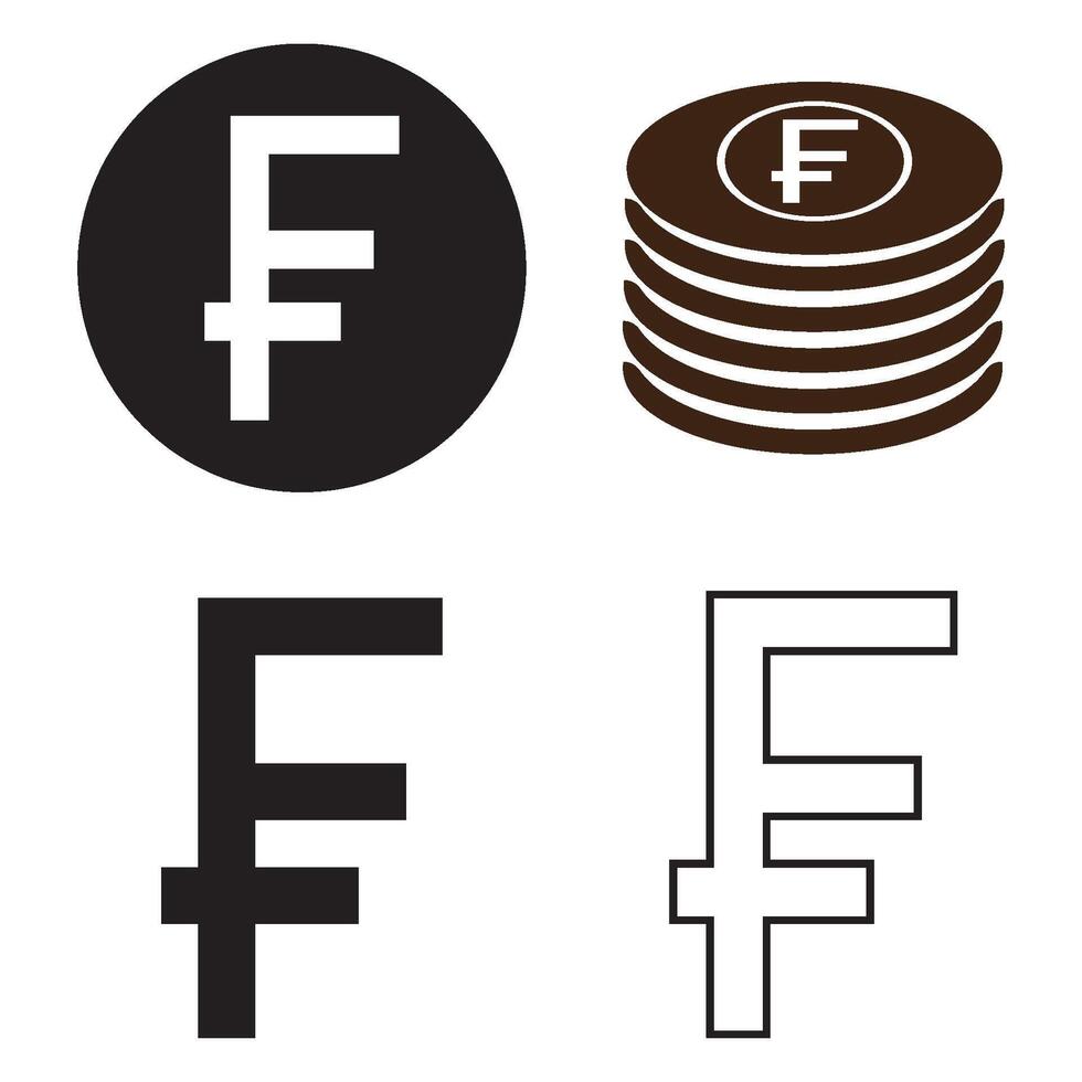 Swiss franc currency icon vector