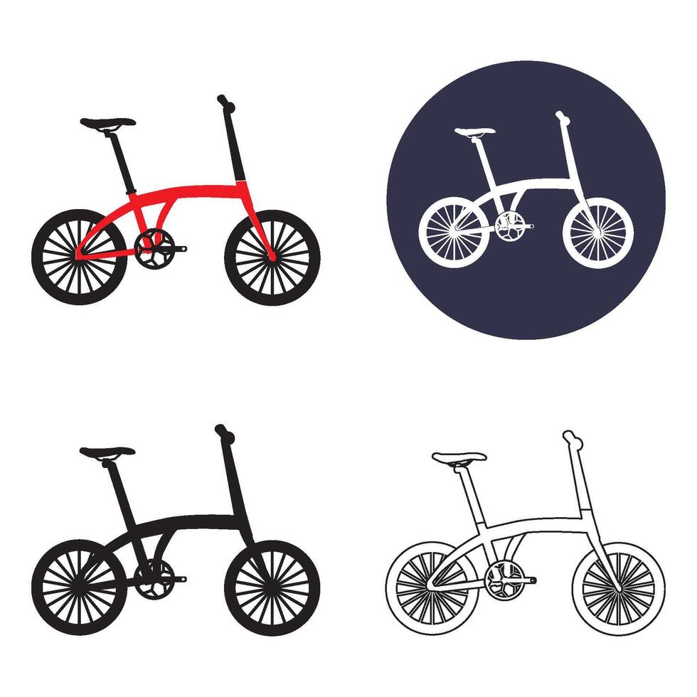 Folding bike icon vector