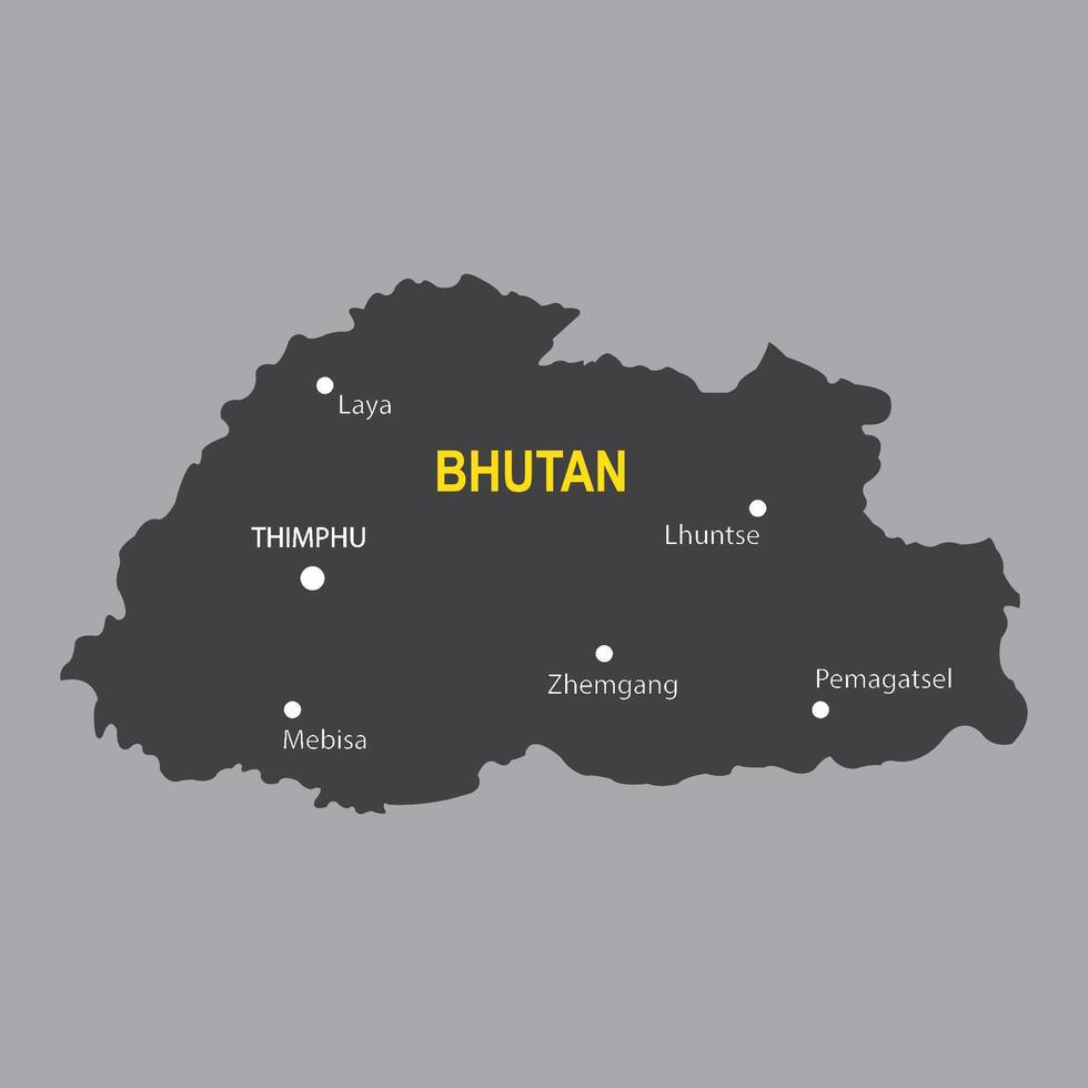Map of Bhutan vector