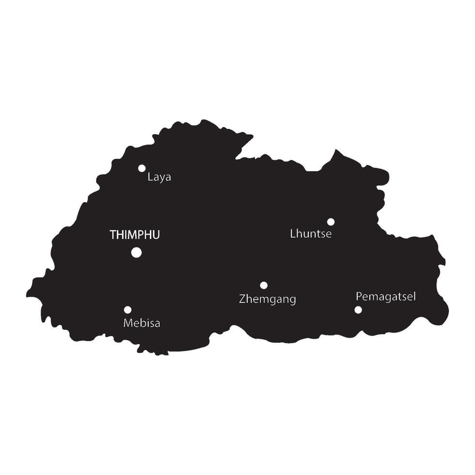 Map of Bhutan vector