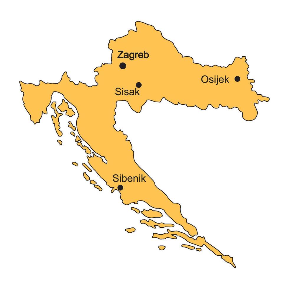 Map of Croatia vector