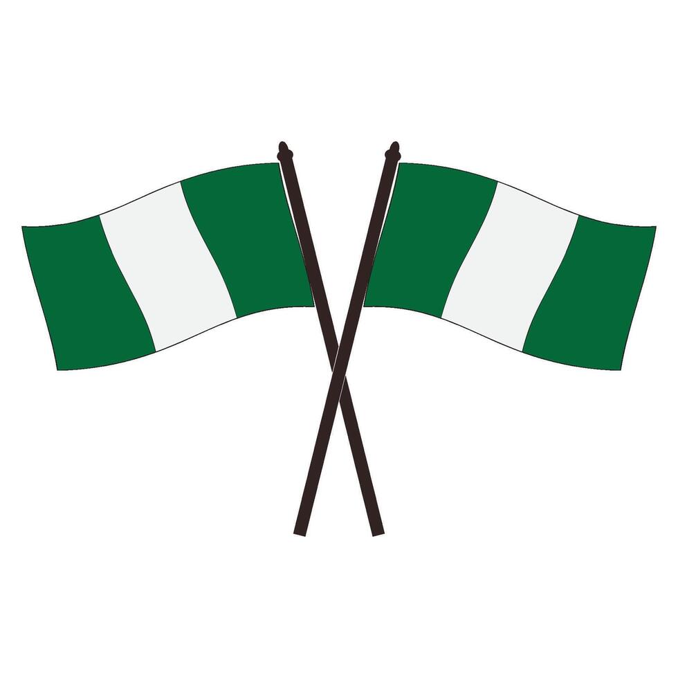 Nigerian flag icon vector