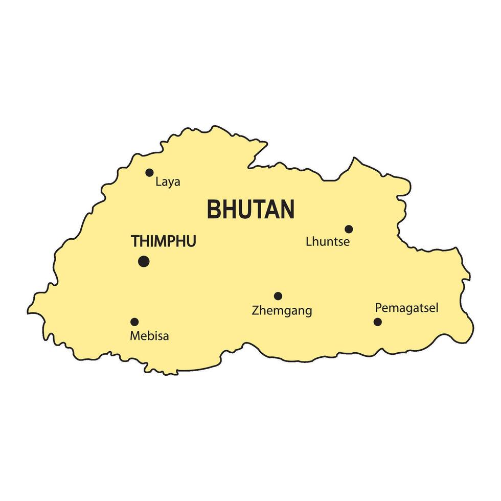 Map of Bhutan vector