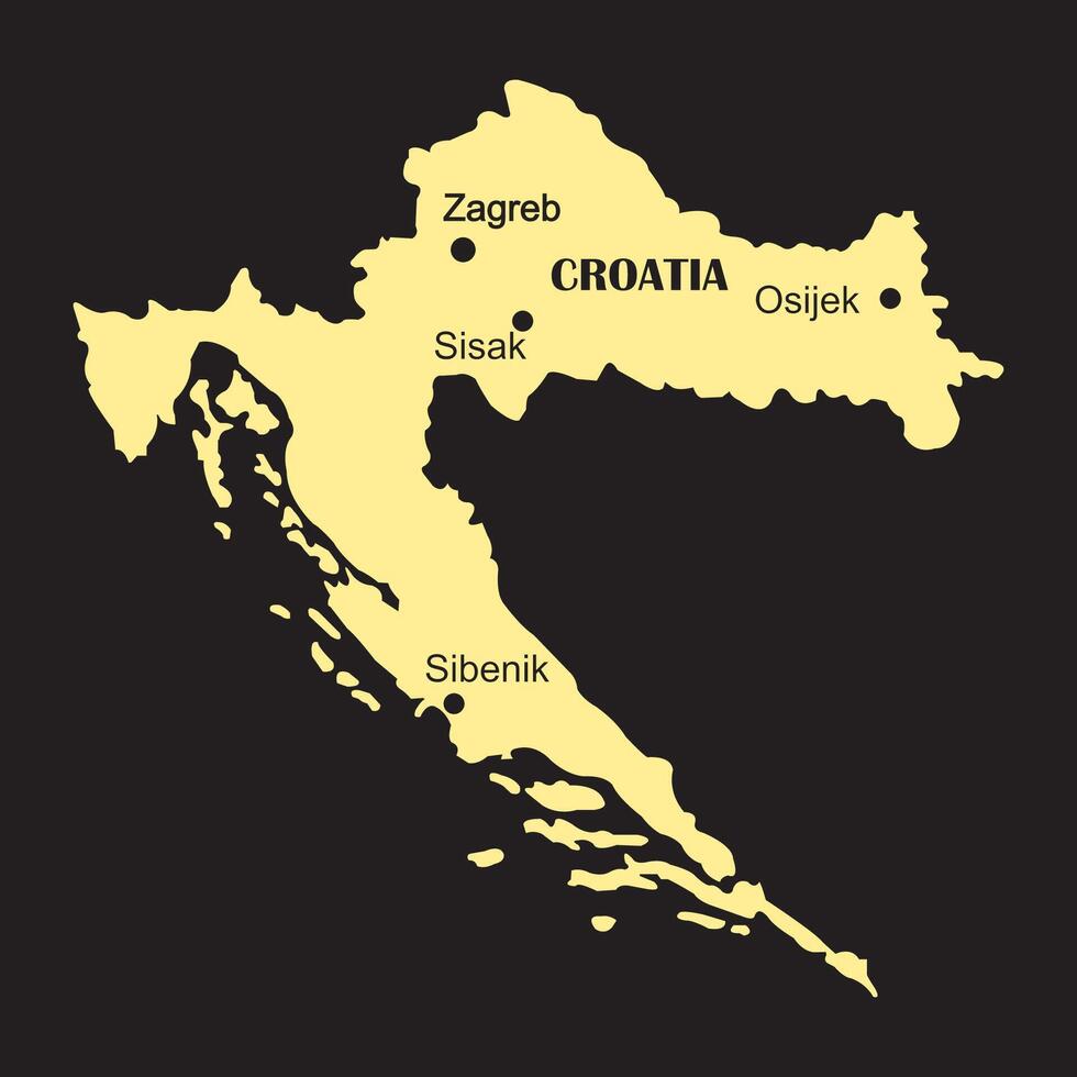Map of Croatia vector