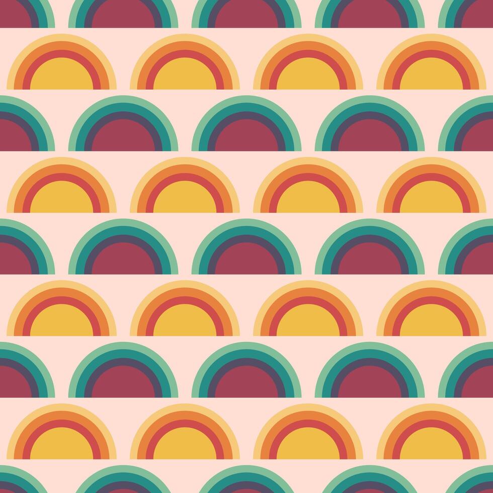 A colorful rainbow pattern is displayed on a pink background vector