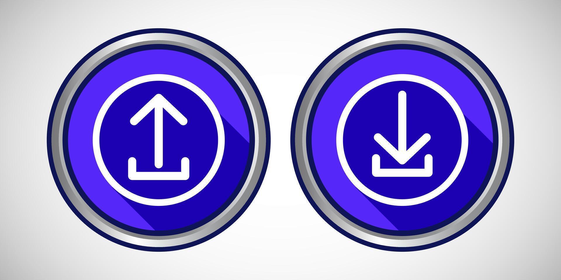 Download And Upload Arrow Icon Button Set Design Illustration vector