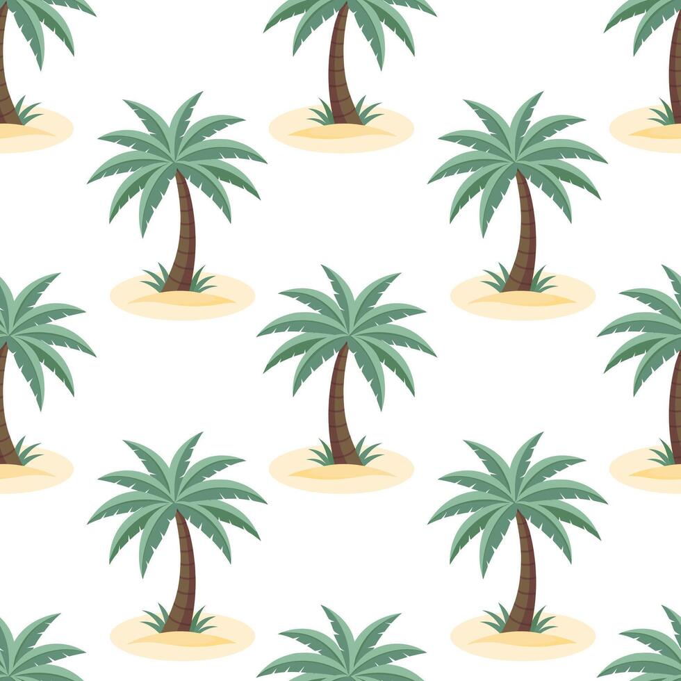 Seamless pattern with cute tropical palm trees. Summer bright cover template. Illustration vector
