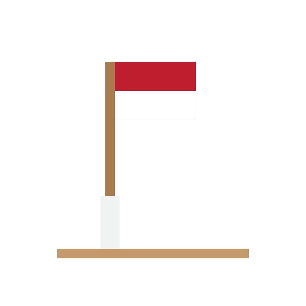 Indonesian flag icon on a white background vector